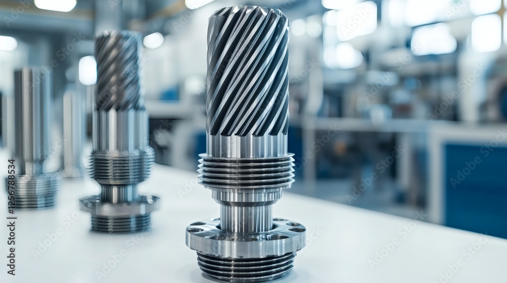 Poster close-up of gears and machine parts in a factory, representing mechanical engineering and innovation