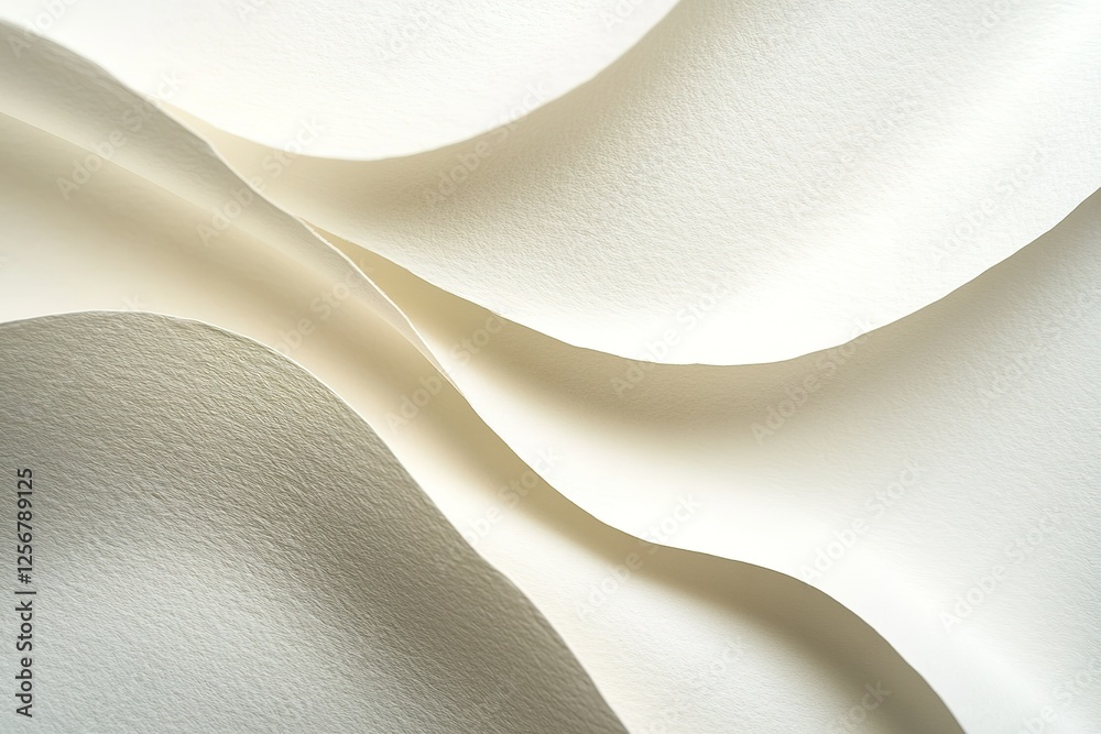 Poster abstract paper curves create a soft and calming visual texture light and shadow interplay