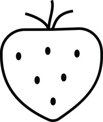 Strawberry Icon with Transparent Background. – Line icon of a strawberry symbolizing fresh fruits, summer, and healthy eating with transparent background.