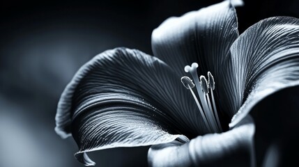 Elegant Black and White Flower Close-Up in Soft Focus