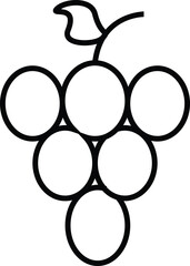 Grapes Icon with Transparent Background. – Line icon of grapes representing fruits, wine production, and vineyards with transparent background.