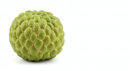 Fototapeta premium Vibrant Sugar Apple with Unique Bumpy Texture on White Surface