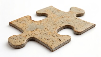 Obraz premium Single Jigsaw Puzzle Piece on White Background