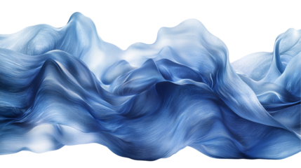 Soft blue waves creating a calming effect, ideal for spa, wellness, and nature-inspired designs, isolated on transparent background png 