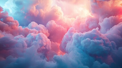 Dreamy Colorful Clouds in a Serene Sky at Sunset