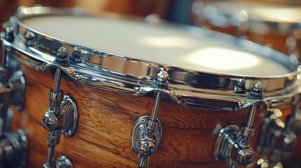 Fototapeta premium Close-up of a snare drum, music store setting