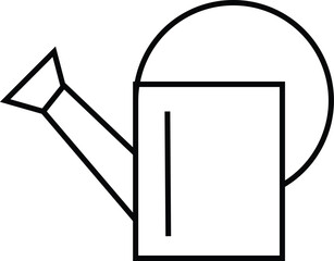 Watering Can Icon with Transparent Background. – Line icon of a watering can symbolizing plant care, gardening, and hydration with transparent background.