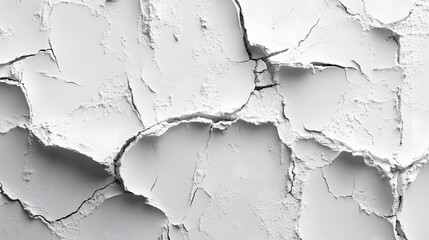 Close-up abstract image of white powder with cracks and crumbles, showcasing texture and detail. Minimalist and monochrome style. Macro Texture Backgrounds. Abstract White Powder Texture