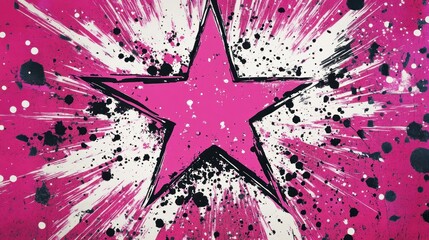 Pink starburst background; abstract art design