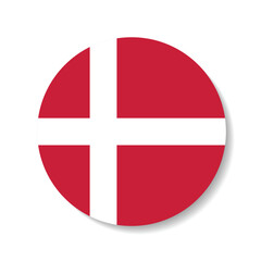 Fototapeta premium Denmark flag. Denmark circle flag logo icon digital vector illustration