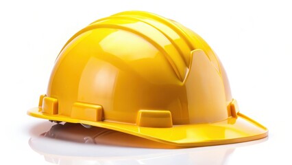 Fototapeta premium Yellow Hard Hat on White Background