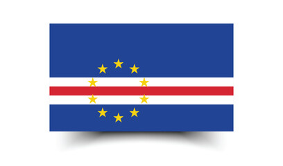 Cape Verde flag. Flag of Cape Verde. The official ratio. Flag icon. Standard color. Standard size. A rectangular flag. Computer illustration. Digital illustration. Vector illustration.