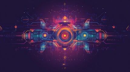 Abstract futuristic technology design, digital art piece, possible use for screensaver or background