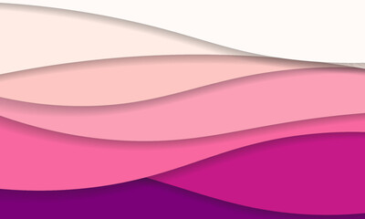 Abstract paper cut background. Composition of purple  and white modern wavy layers