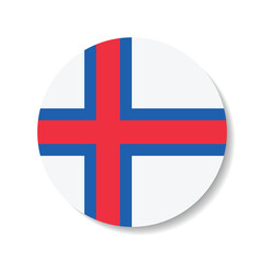 Obraz premium Faroe Islands circle flag logo icon digital vector illustration