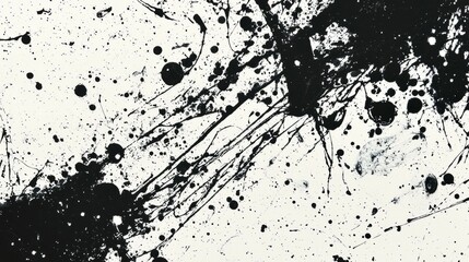 Black and White Ink Splatter Abstract Art for Creative Projects