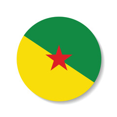 French Guiana circle flag logo icon digital vector illustration