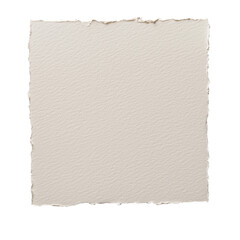 Blank torn edge textured paper sheet with a rough surface and natural fiber appearance. Suitable for design projects, scrapbooking, or background use. Isolated on transparent background, png.