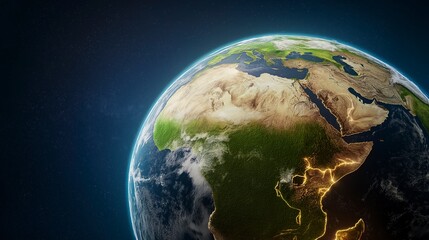 Obraz premium Stunning View of Earth from Space Emphasizing the Continents and Oceans with Meteorological Effects