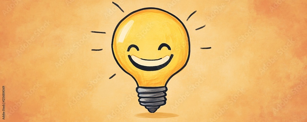 Aufkleber light bulb character is having a great idea