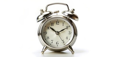 Vintage Alarm Clock on White Background