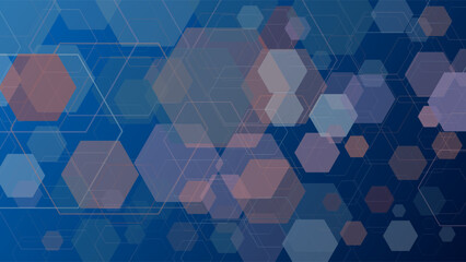 Obraz premium ABSTRACT GRADIENT BLUE BACKGROUND DESIGN WITH GEOMETRIC HEXAGON COLORFUL SHAPES PATTERN VECTOR TEMPLATE GOOD FOR MODERN WEBSITE, WALLPAPER, COVER DESIGN 