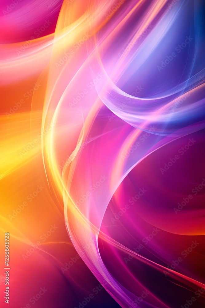 Poster abstract colorful waves forming swirls of energy background