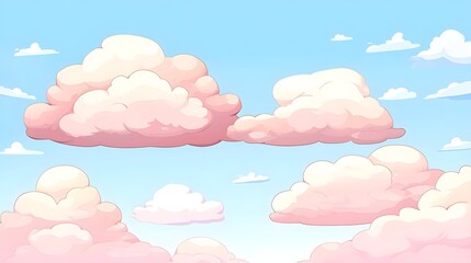 Serene Blue Sky with Soft Clouds Illuminated by Gentle Light