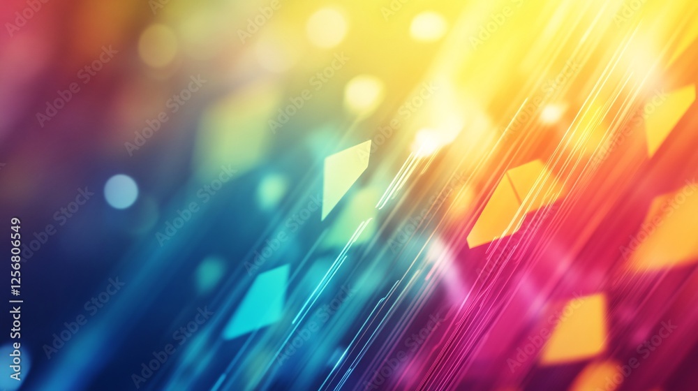 Poster Abstract background with colorful lights and geometric shapes