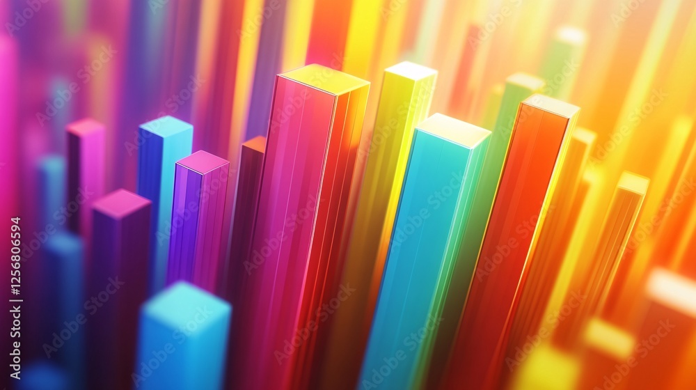 Poster Abstract colorful bars forming modern background design