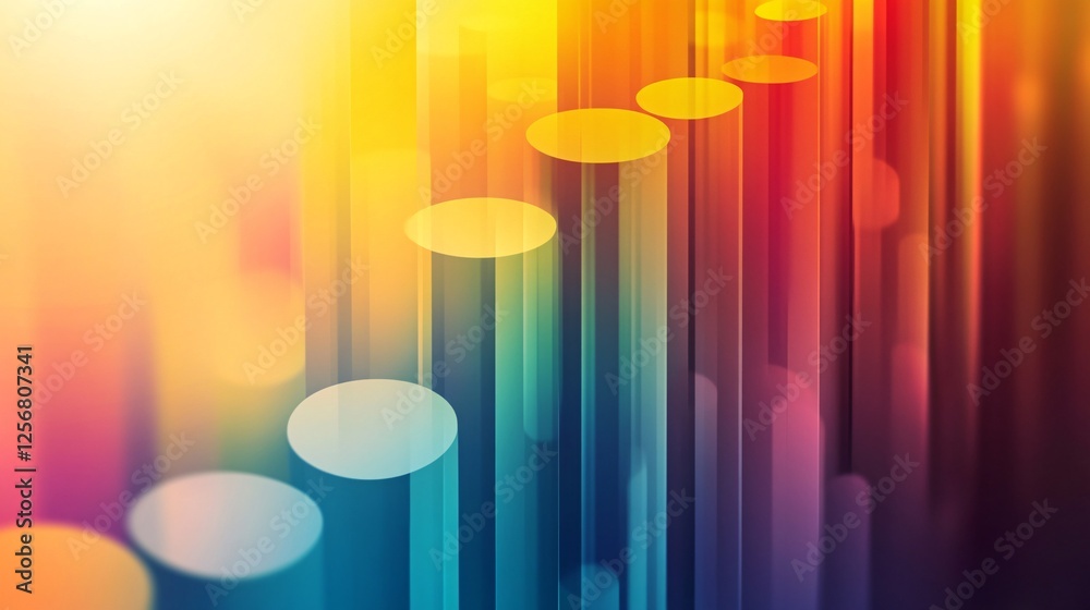 Aufkleber Abstract colorful background with 3d cylinders ascending