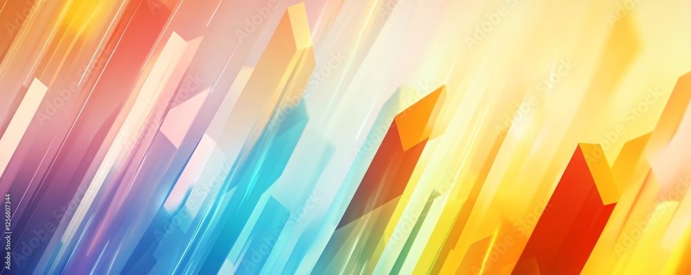 Poster Abstract background with colorful lines and shapes creating dynamic perspective