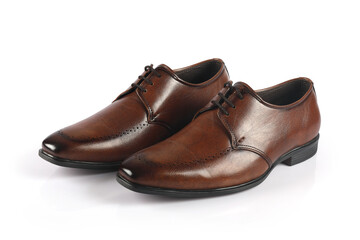 Classic leather formal Shoes isolated on a white background	
