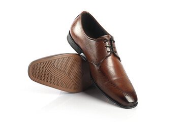 Classic leather formal Shoes isolated on a white background	
