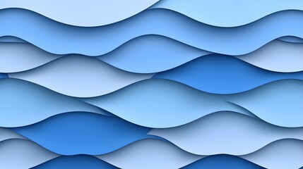 Obraz premium Serene Shades of Blue Waves in a Seamless Photorealistic Design