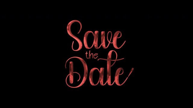 Animated save the date lettering with gold dots. Perfect for elegant wedding invitations or event announcements with a touch of luxury.