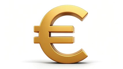 Fototapeta premium Golden Euro Symbol on White Background