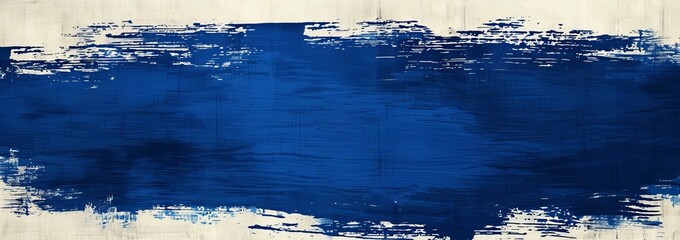 Naklejka premium Abstract Blue Brushstroke On Canvas Background. Minimal And Modern Design.