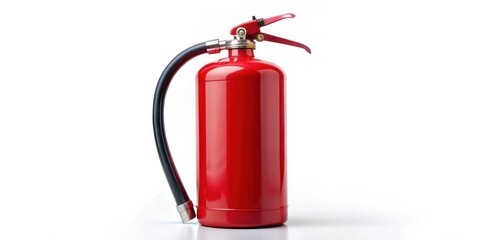 Obraz premium Red Fire Extinguisher on White Background