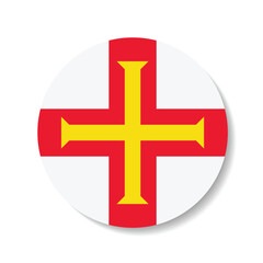 Guernsey circle flag logo icon digital vector illustration
