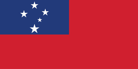 Samoa flag official colors and proportion digital vector illustration.