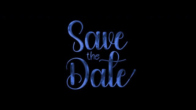 Animated save the date lettering with gold dots. Perfect for elegant wedding invitations or event announcements with a touch of luxury.