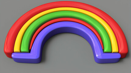 Fototapeta premium Colorful rainbow arc illustration, playful design, gray background, for children's book or website decoration