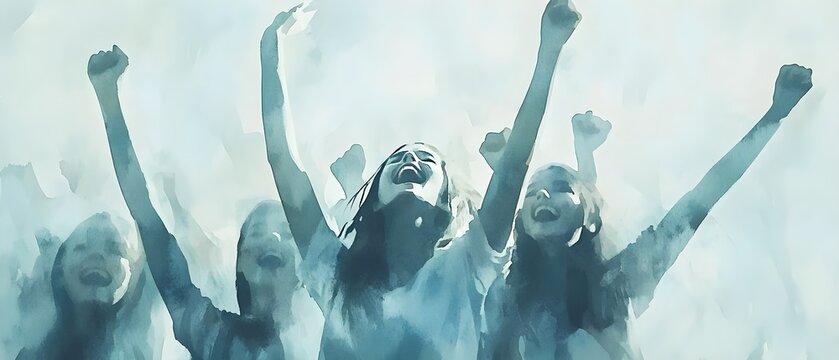 Female empowerment, many women fighting for their rights tired of the inequality suffered for years. Women protest background banner for International Women´s Day