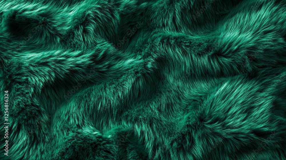 Aufkleber Green fur background is creating a soft texture