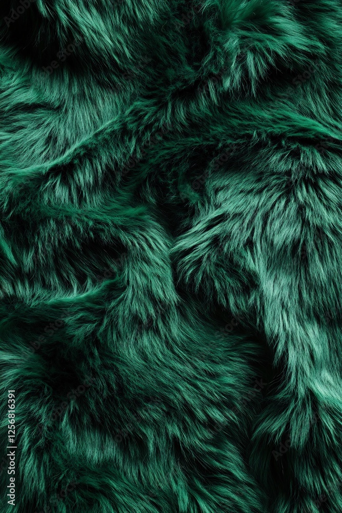 Aufkleber Emerald green fur texture creating a soft and luxurious background