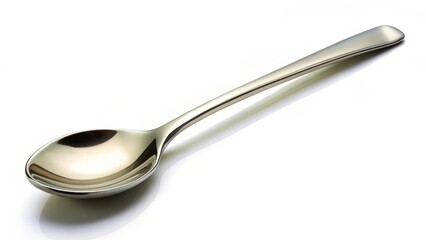 Silver Spoon on White Background