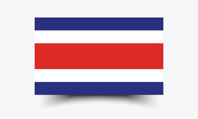 Flag of Costa Rica. Costa Rica flag. The official ratio. Flag icon. Standard color. Standard size. A rectangular flag.