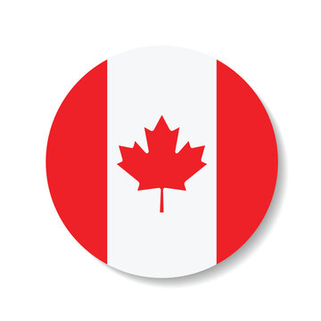 Canada circle flag logo icon digital vector illustration