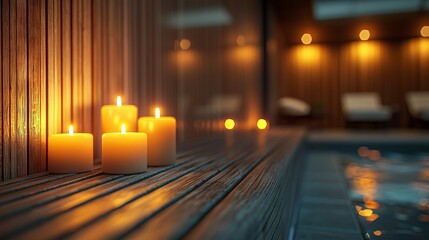 Tranquil Spa Scene with Soft Candle Light